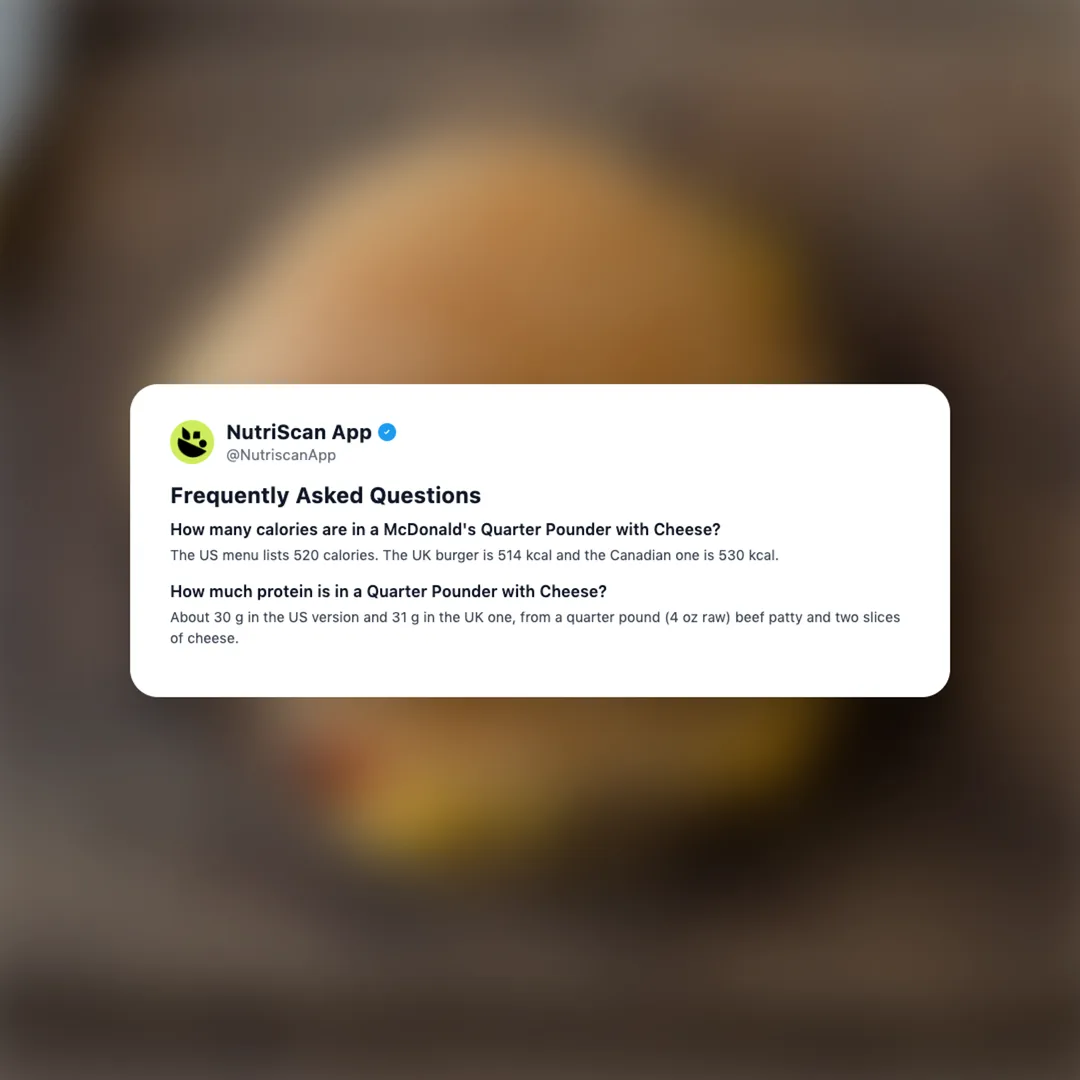 McDonald's Quarter Pounder with Cheese nutrition card 6