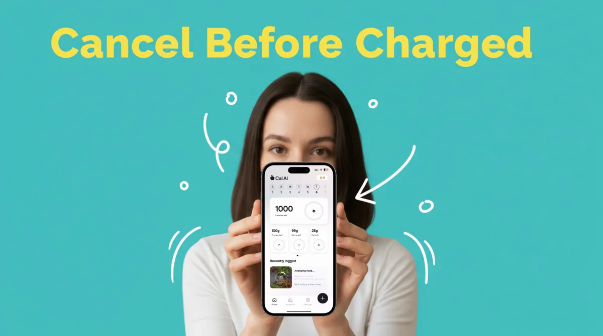 Smartphone showing subscription cancellation screen with warning notification