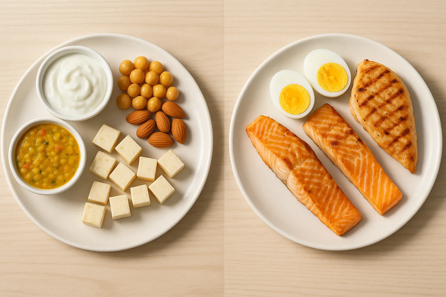 Comparison of vegetarian and non-vegetarian protein sources