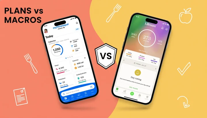 MyFitnessPal vs Lifesum 2026 comparison: meal plans, recipes, daily food tracking, fasting timer, and pricing side by side