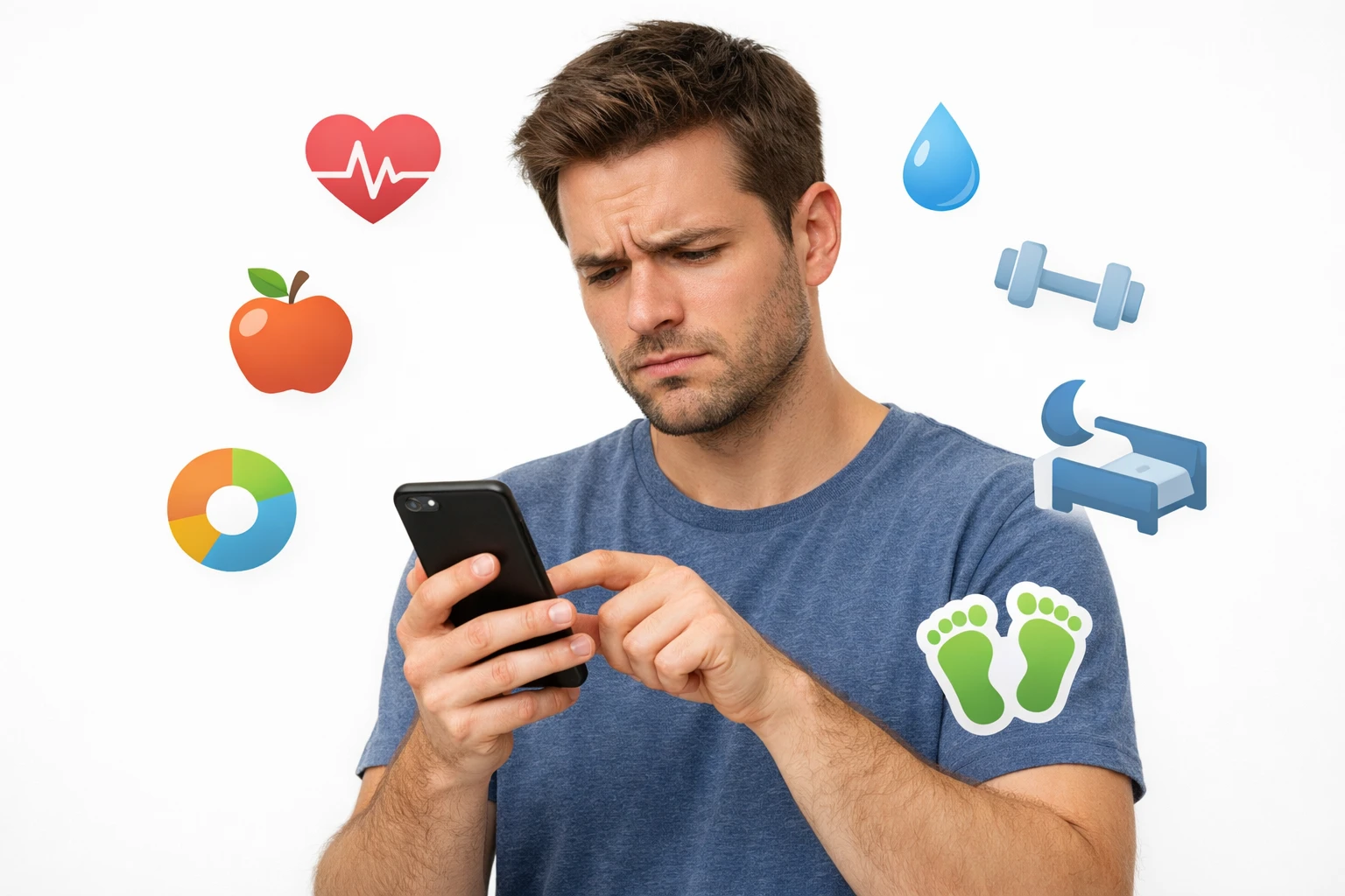 Person confused while looking at phone screen trying to find coupon code entry