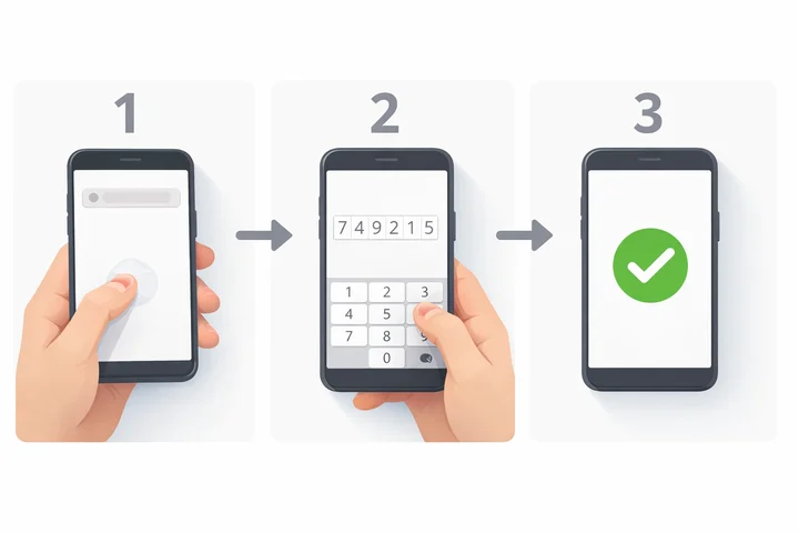 Étapes de validation d’un code promo YAZIO avec navigateur, saisie du code et synchronisation de l’app