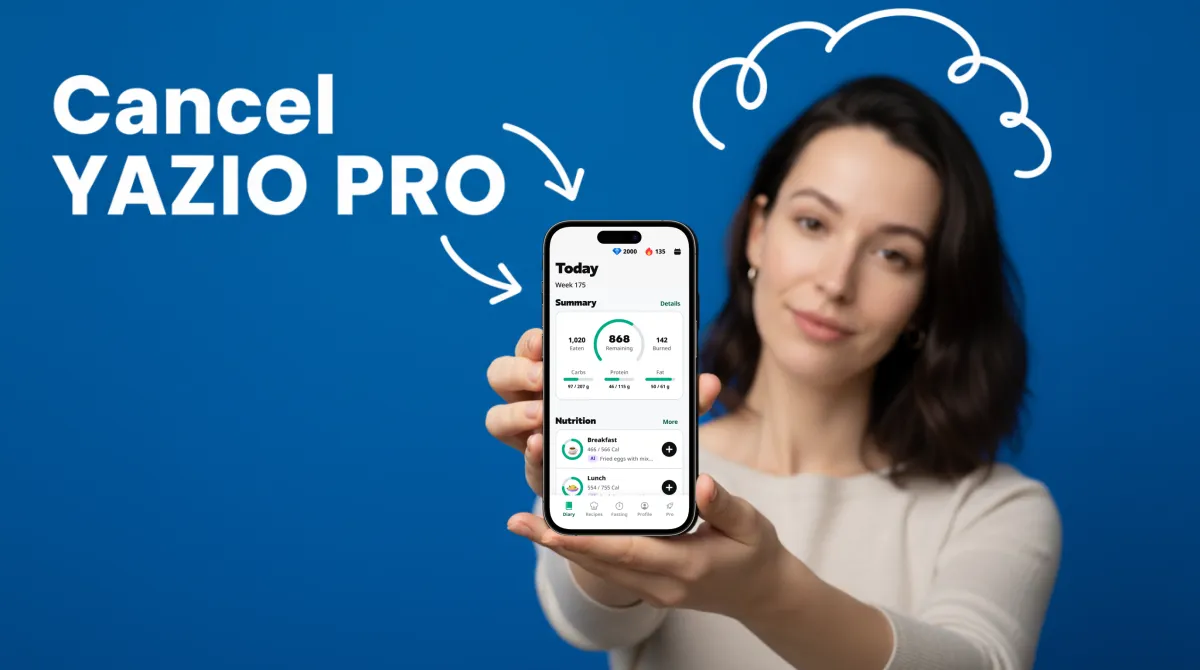 Smartphone showing subscription settings screen next to a cup of green tea on a clean white desk