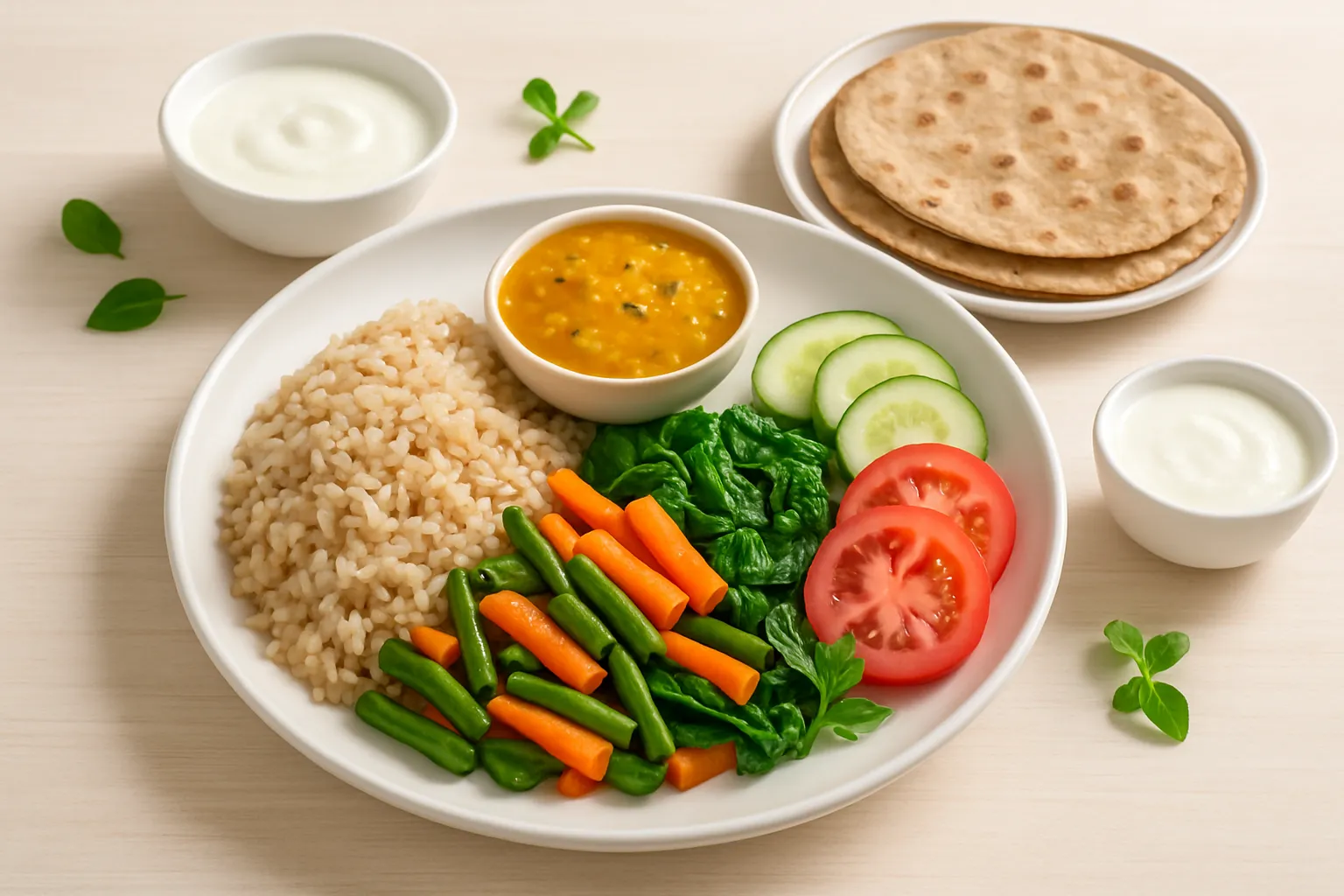 Healthy Indian meals for diabetic patients featuring whole grains, vegetables, and balanced nutrition for blood sugar control