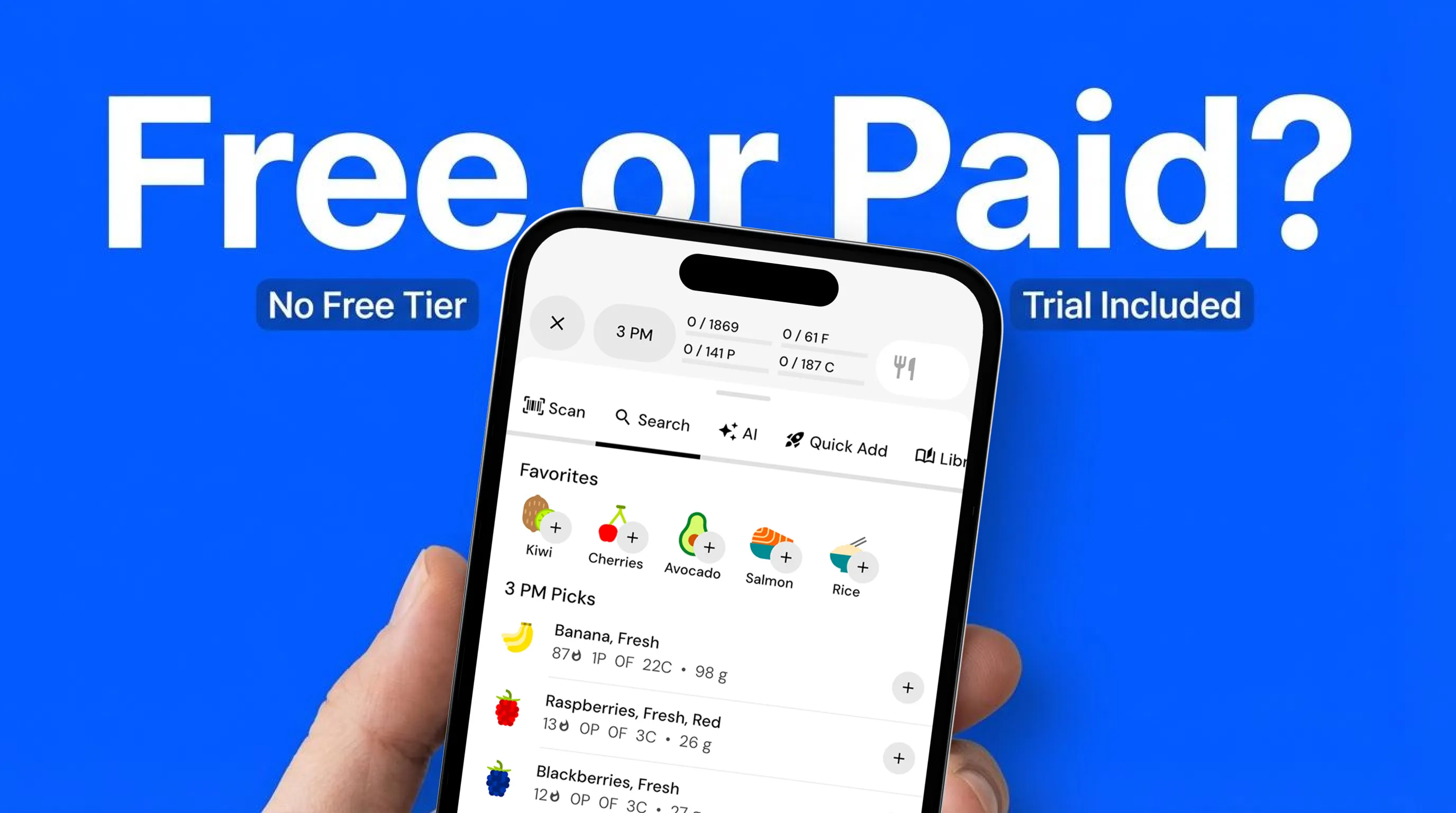 MacroFactor pricing comparison 2026 with smartphone and healthy food on table