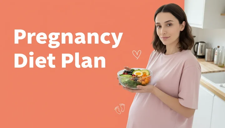 Pregnant woman preparing healthy meal with fresh fruits and vegetables, representing nutritious eating during pregnancy