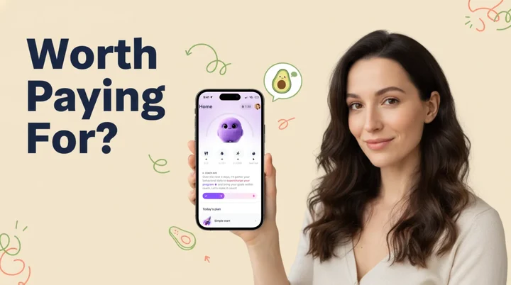 Simple Premium 2026 review hero - smartphone with Simple fasting app open beside a healthy bowl of avocado, eggs and berries