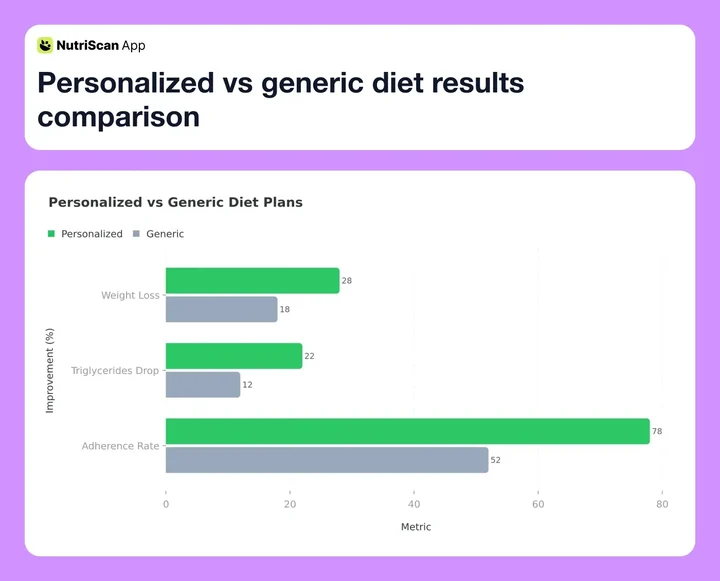 Personalized vs generic diet results comparison