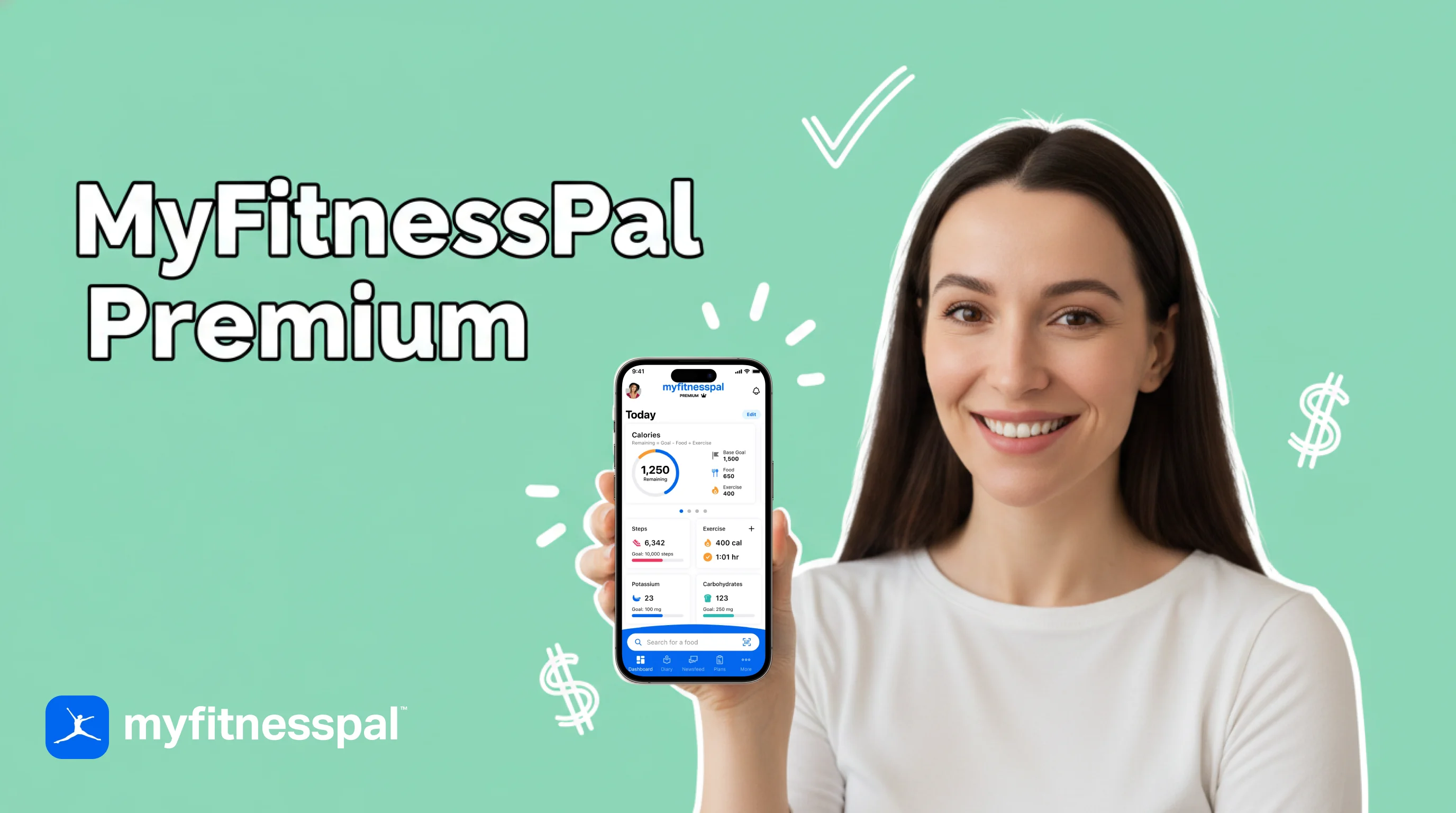 MyFitnessPal Premium vs Premium+ 2026 comparison: two phones side by side, one showing macro tracking and the other showing the Meal Planner