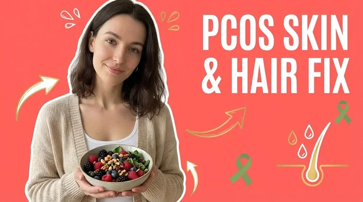 Woman with healthy glowing skin and thick hair representing successful PCOS management through nutrition