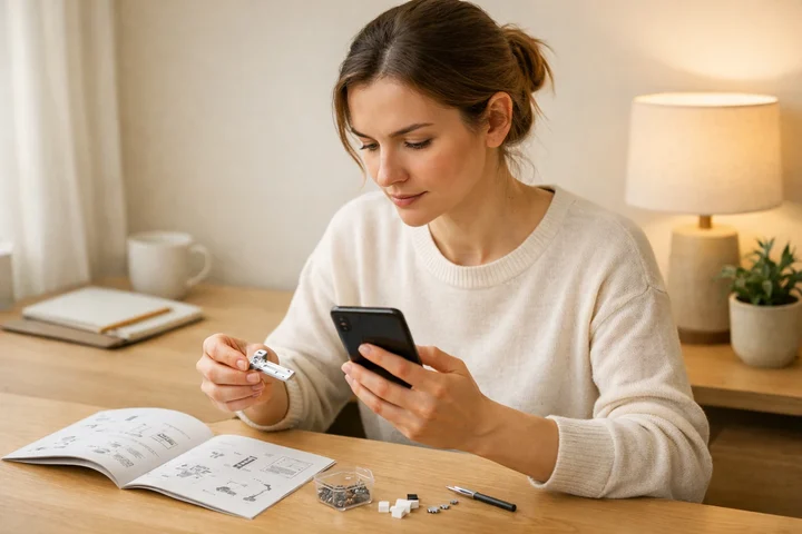 एक व्यक्ति अपने फोन पर subscription cancel करने के steps ध्यान से follow कर रहा है