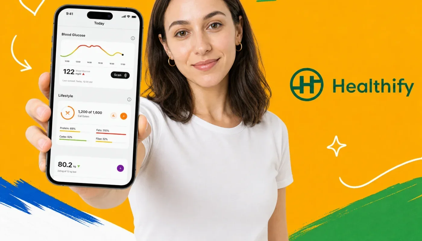 Two smartphones side by side comparing HealthifyMe and MyFitnessPal apps for Indian food calorie tracking