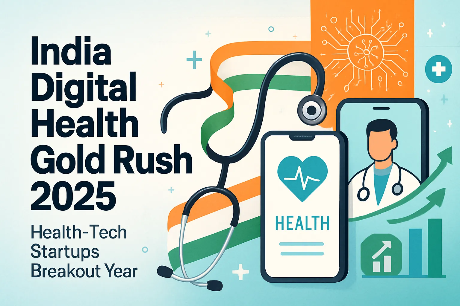 India Digital Health Gold Rush 2025 - A comprehensive overview of the booming health-tech landscape with AI, funding, and telemedicine trends