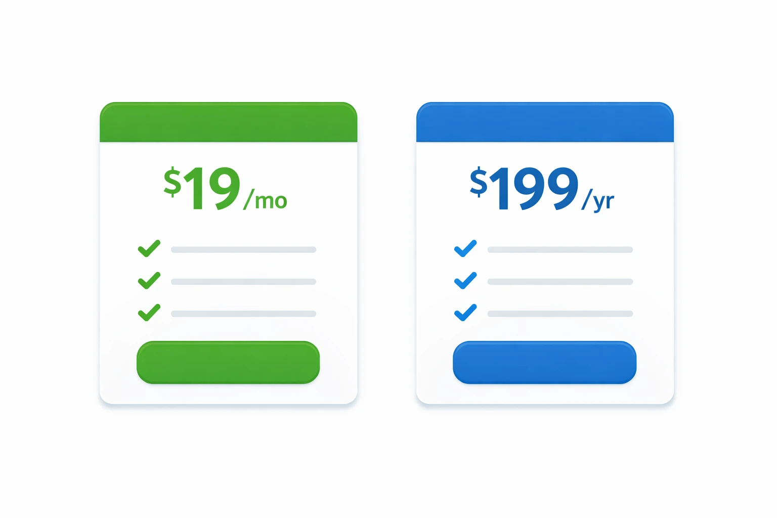 Comparison of monthly vs annual subscription plans for nutrition apps