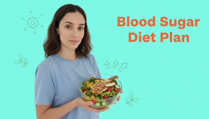 Colorful balanced meal with vegetables, lean protein, and whole grains representing smart blood sugar management