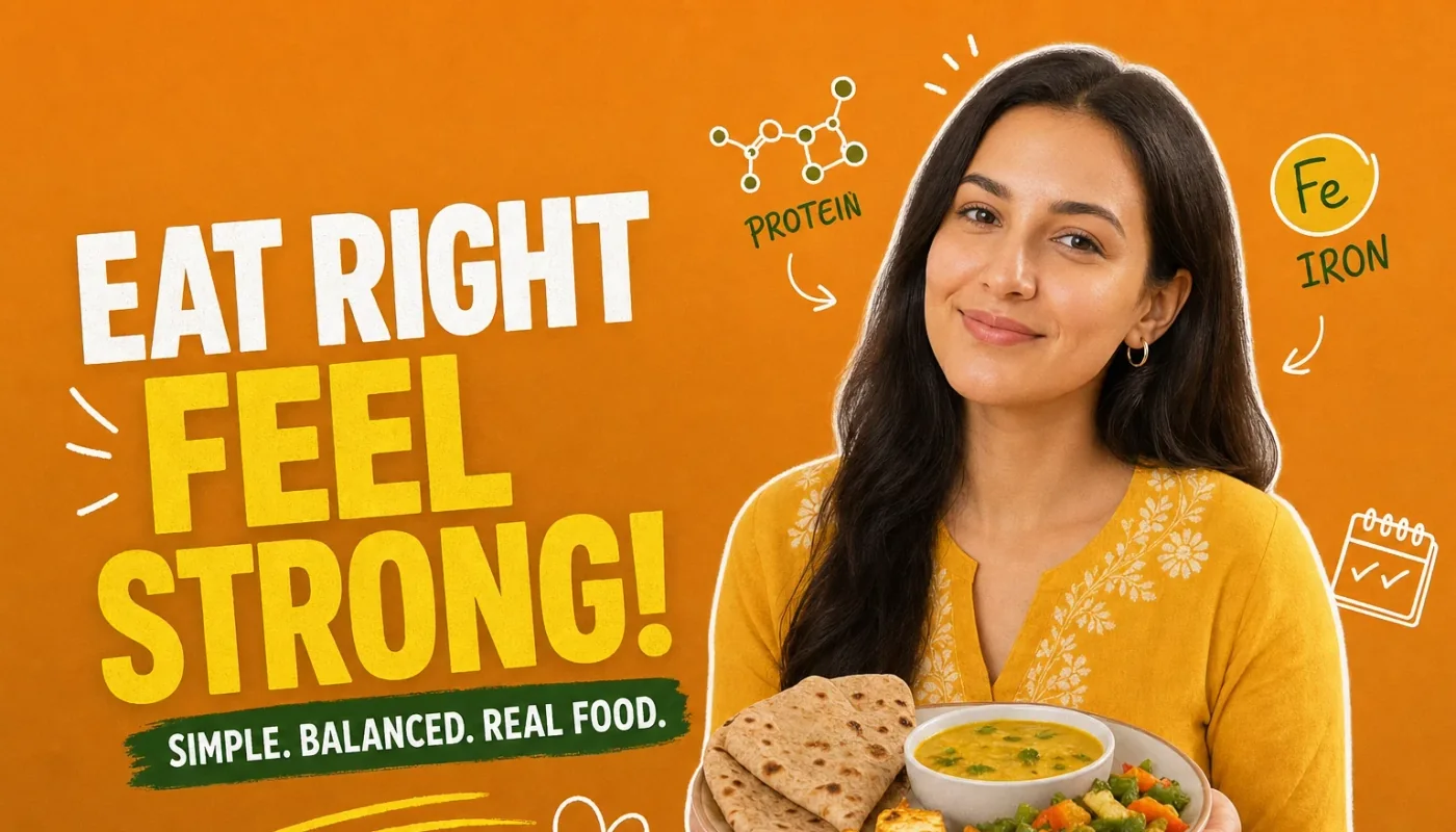 Healthy Indian vegetarian meal spread with dal, paneer, roti, and colourful vegetables on a wooden table
