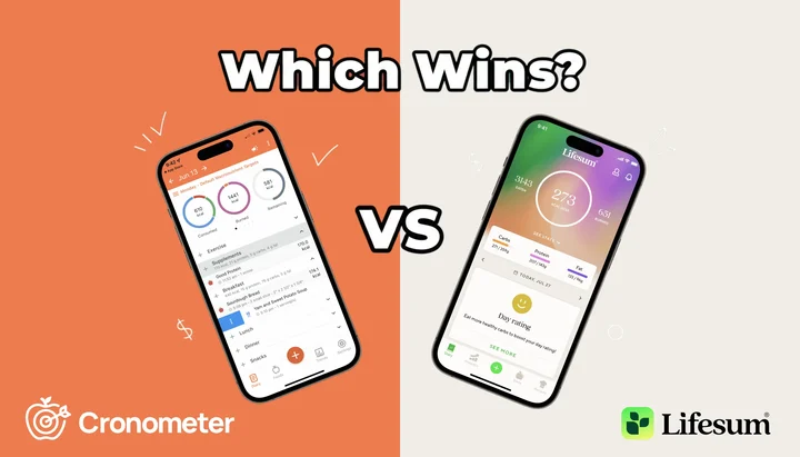 Cronometer vs Lifesum 2026 comparison showing nutrient depth, AI logging speed, pricing and daily habits
