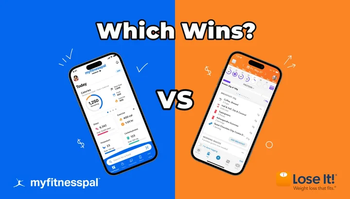 Lose It vs MyFitnessPal food logging speed comparison: barcode scan, voice logging, photo scan, and manual search side by side