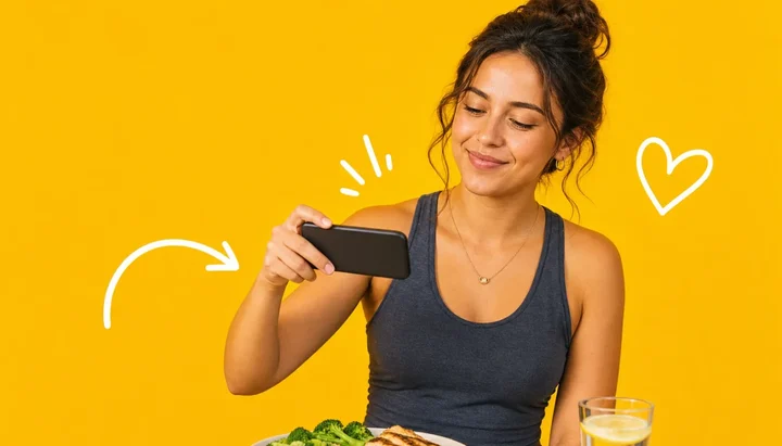 Beginner logging a home cooked plate by photo instead of typing food names into a search box