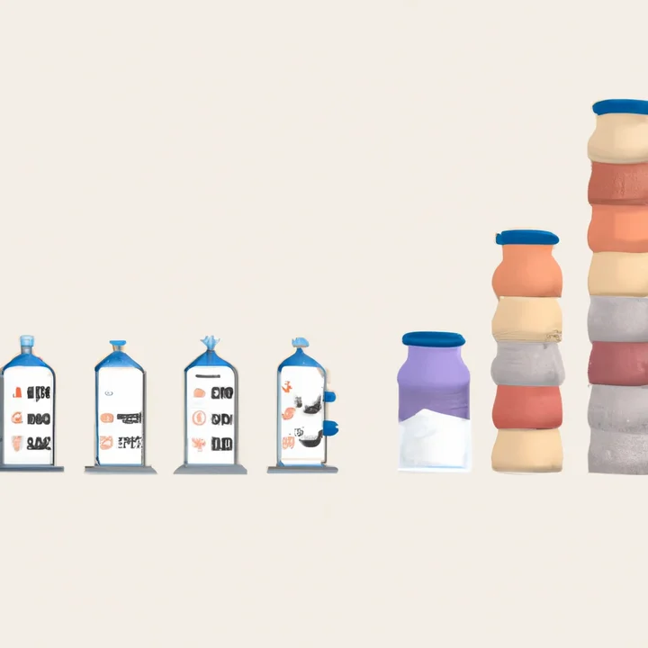 Food database comparison showing large pile of user-submitted entries versus small set of lab-verified beakers
