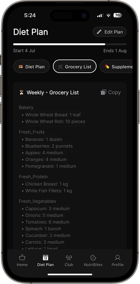 AI nutritionist Monika helping with meal and grocery planning